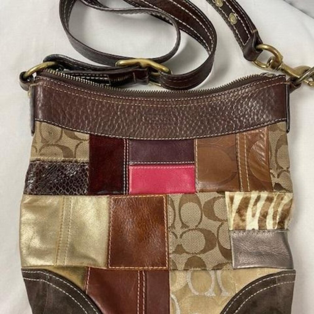 Coach Signature Patchwork Shoulder/Crossbody Bag - image 1
